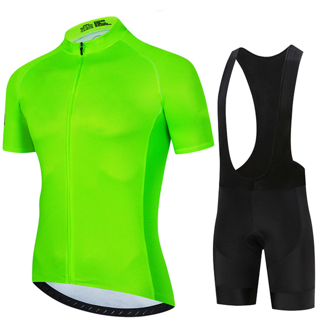 Cycling Gear Jersey - Fluorescent Green 2024 Solid color Men